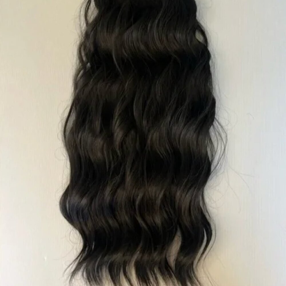CLIP IN HAIR EXTENSIONS - Black #1 Wavy hair - Natural Aspect - Picture 8 of 9